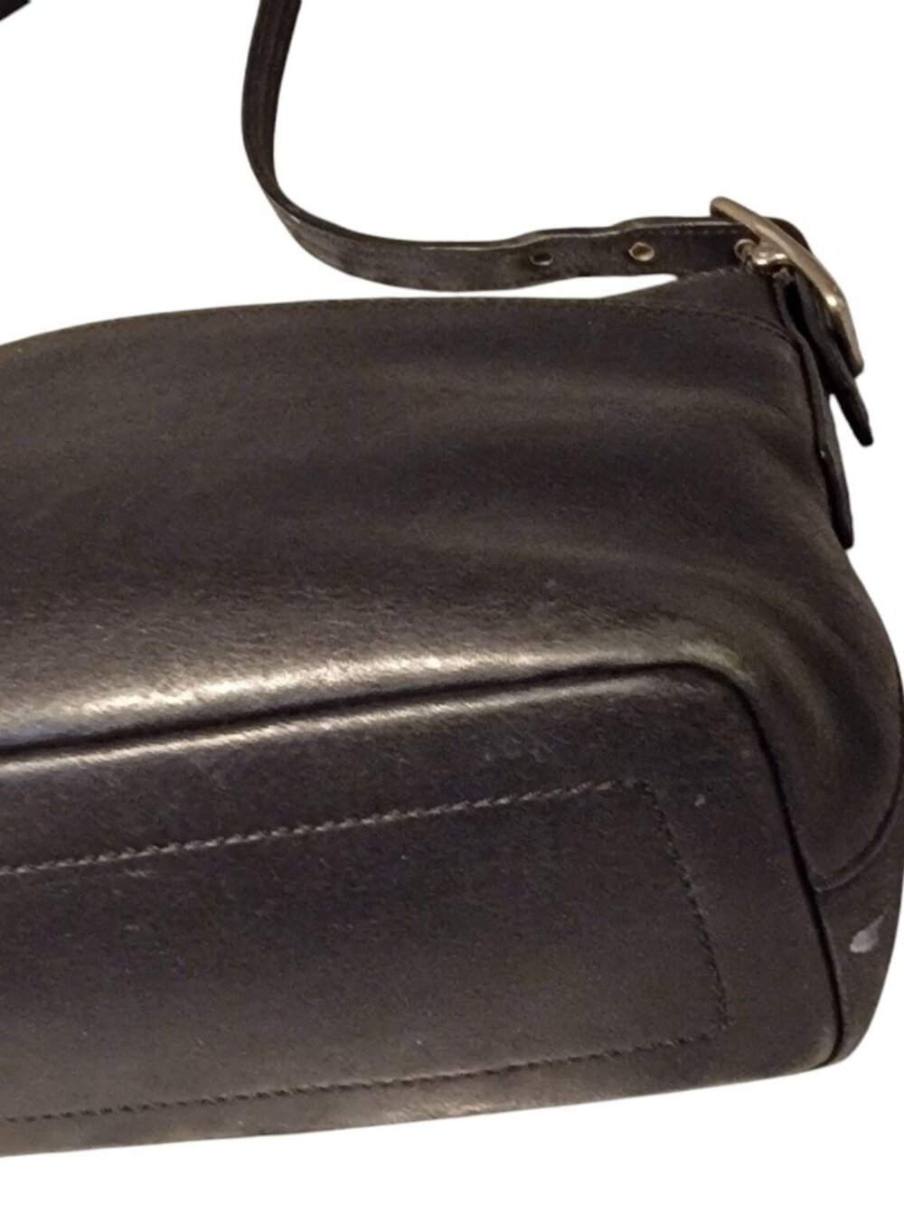 Vintage Coach Black Leather Legacy Slim Shoulder Bag 9861 Baguette Y2K - Picture 9 of 16